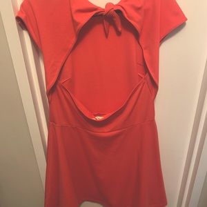 CORAL GAP DRESS WITH KEYHOLE BACK- 16